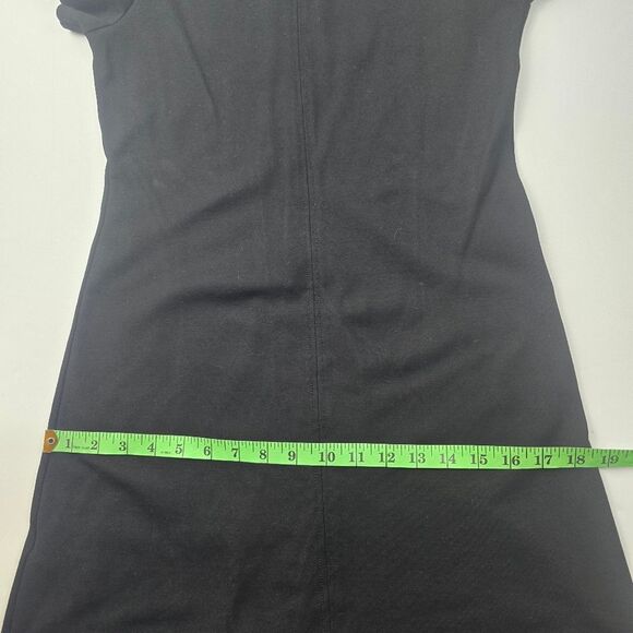 Mango -702 Black Ponte Sheath Dress Crew-neck Short Sleeve Women's‎ Small - Picture 7 of 9